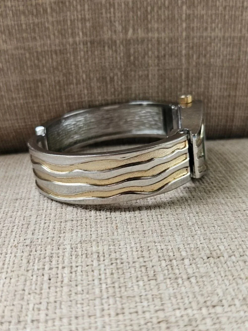 Eikon Ladies Wristwatch Gold/Silver Tone Cuff Band Analog Quartz Wrist Watch